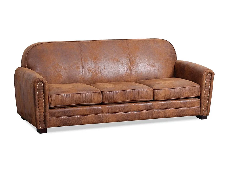 Canapé Club Vintage "Balista" 195cm Marron