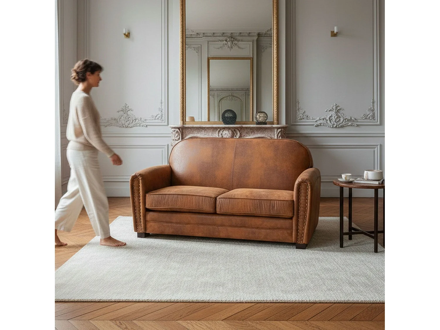 Canapé Club Vintage "Balista" 150cm Marron