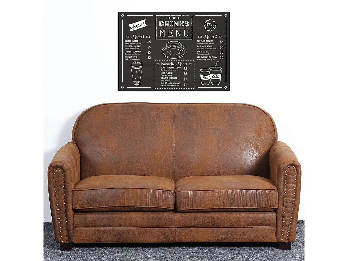Canapé Club Vintage "Balista" 150cm Marron