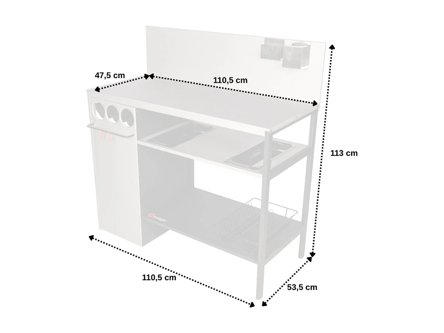Abstelltisch WALLIS für Plancha