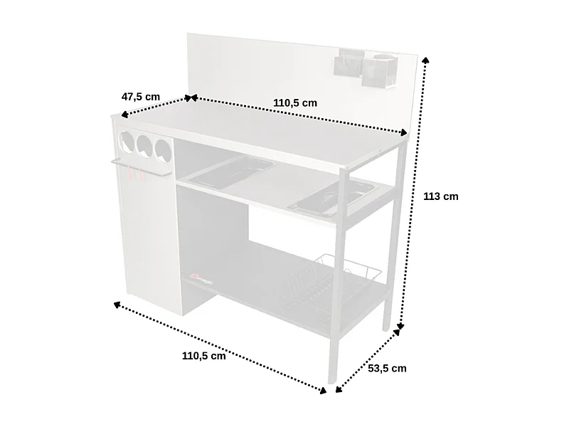 Abstelltisch WALLIS für Plancha