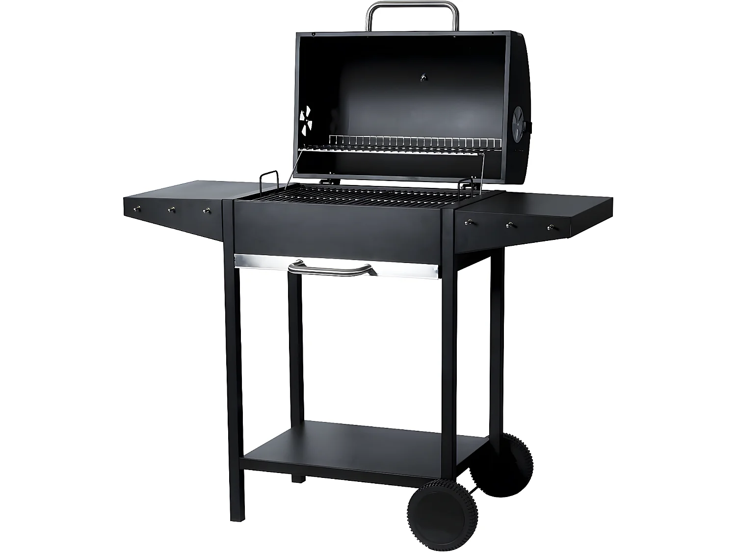 Barbecue charbon de bois "Bizon" - 119 x 50 x 101 cm - Noir