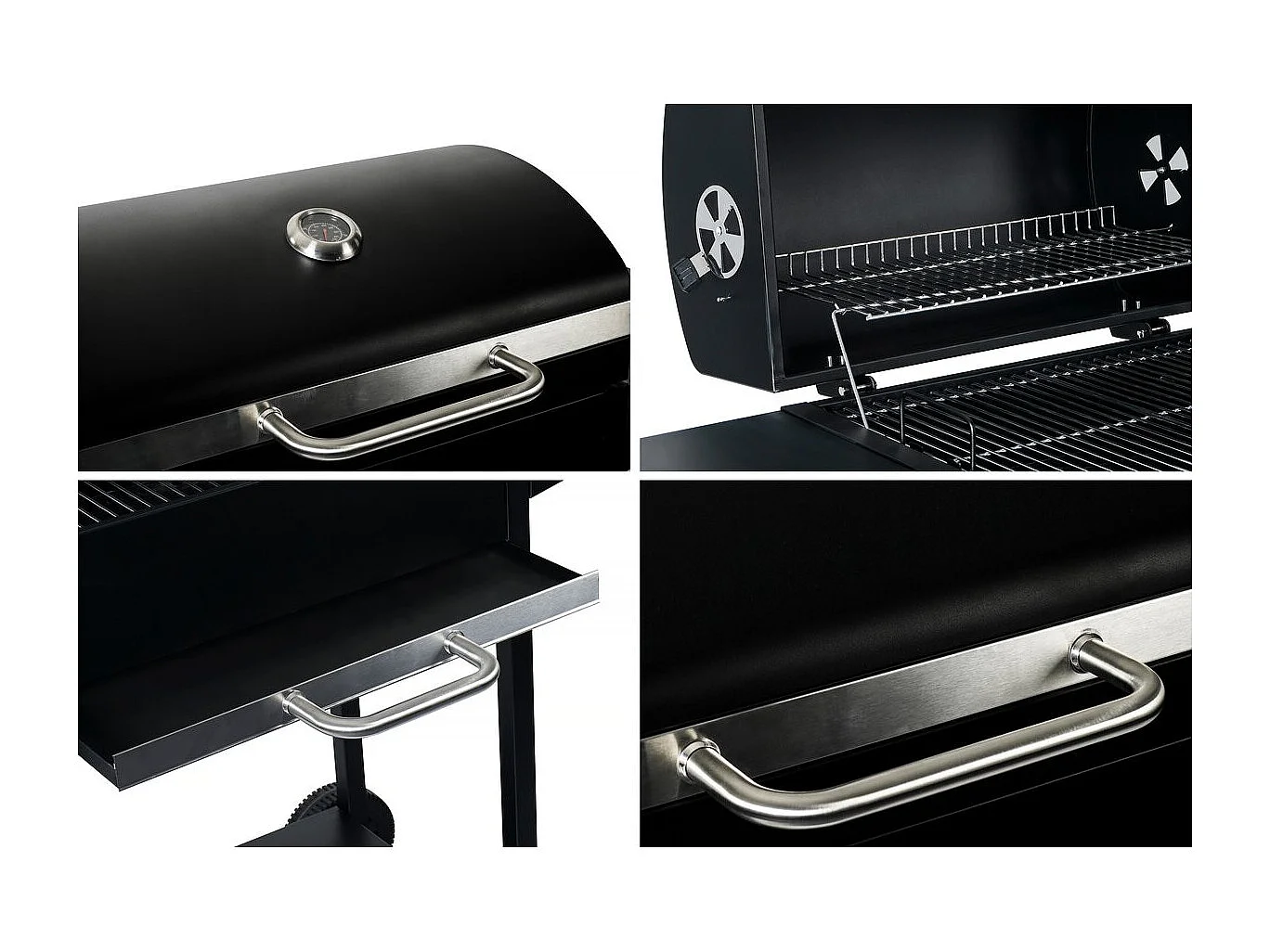 Barbecue charbon de bois "Bizon" - 119 x 50 x 101 cm - Noir