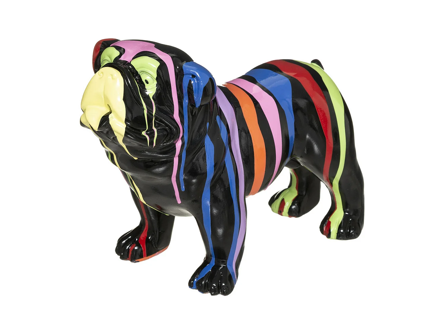 Statuette Déco "Chien Peint" 25cm Noir