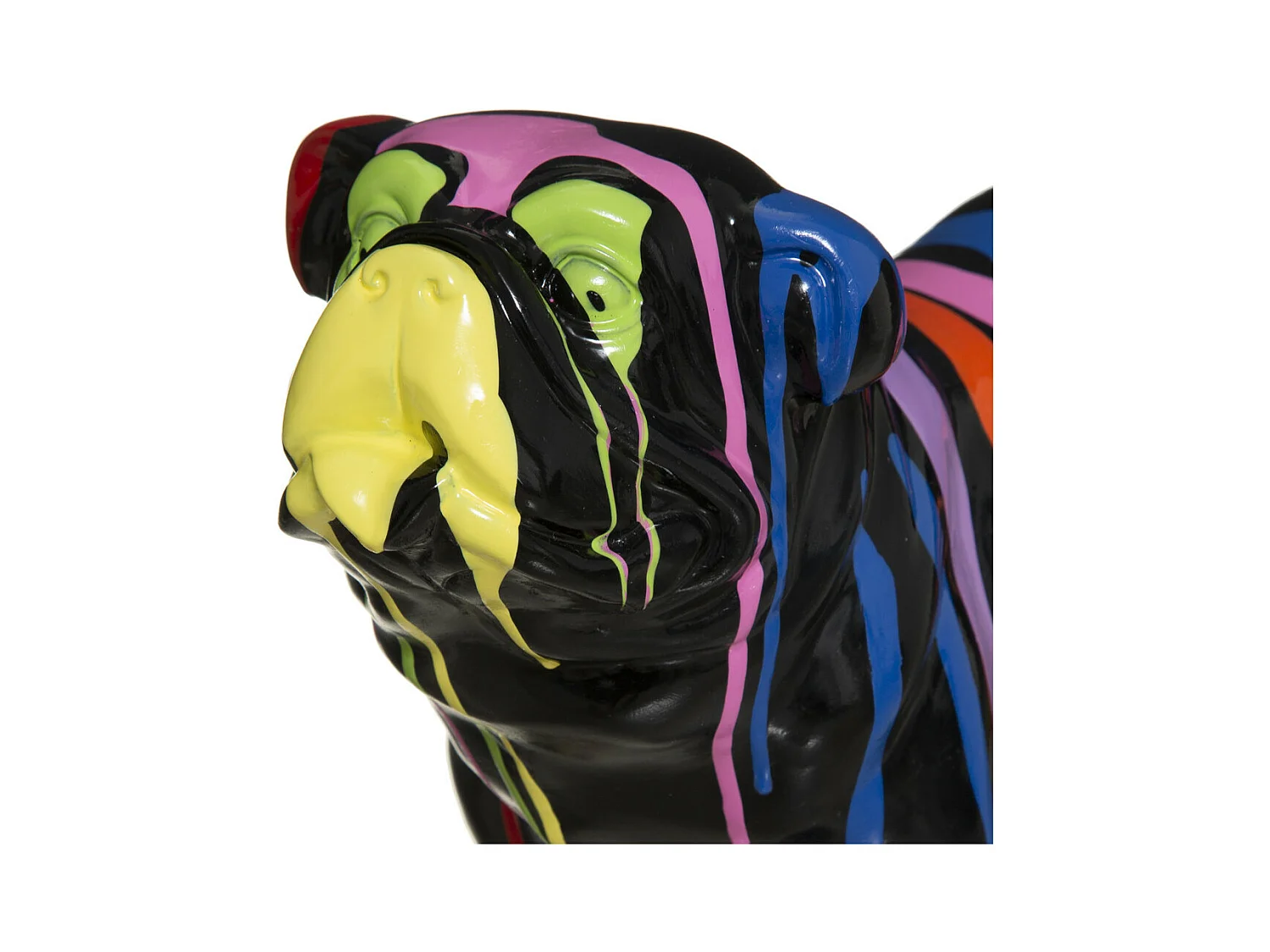 Statuette Déco "Chien Peint" 25cm Noir