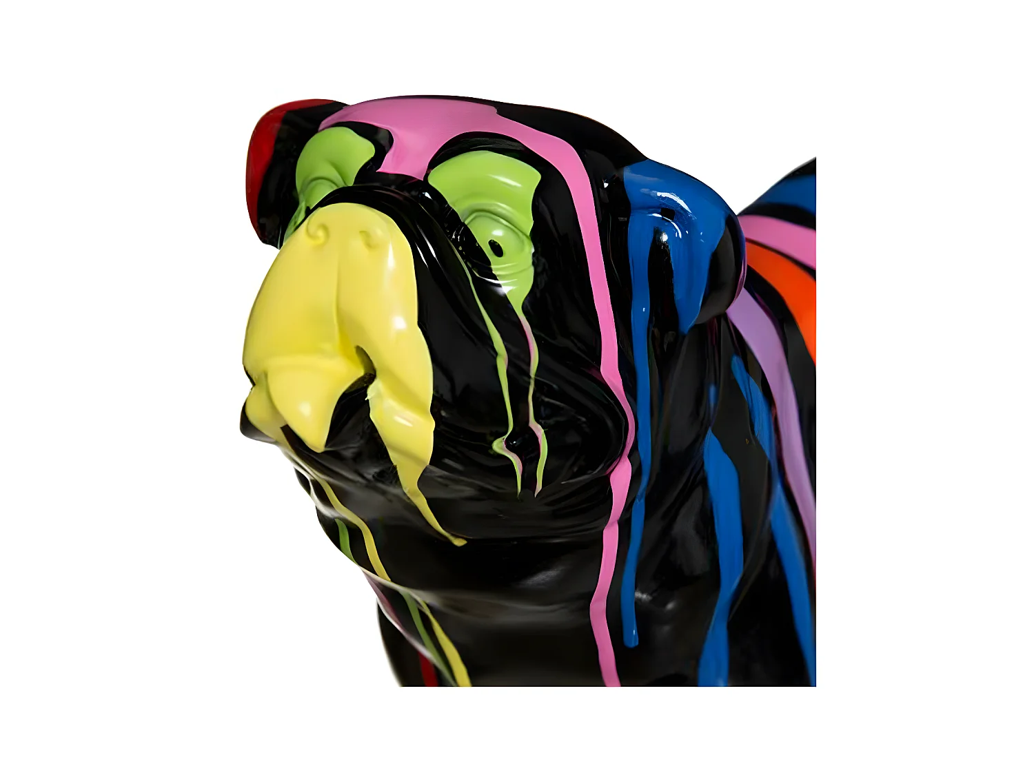 Statuette Déco "Chien Peint" 25cm Noir