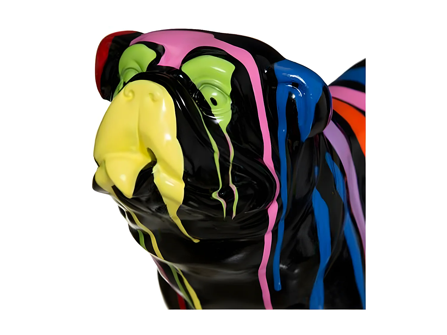 Statuette Déco "Chien Peint" 25cm Noir