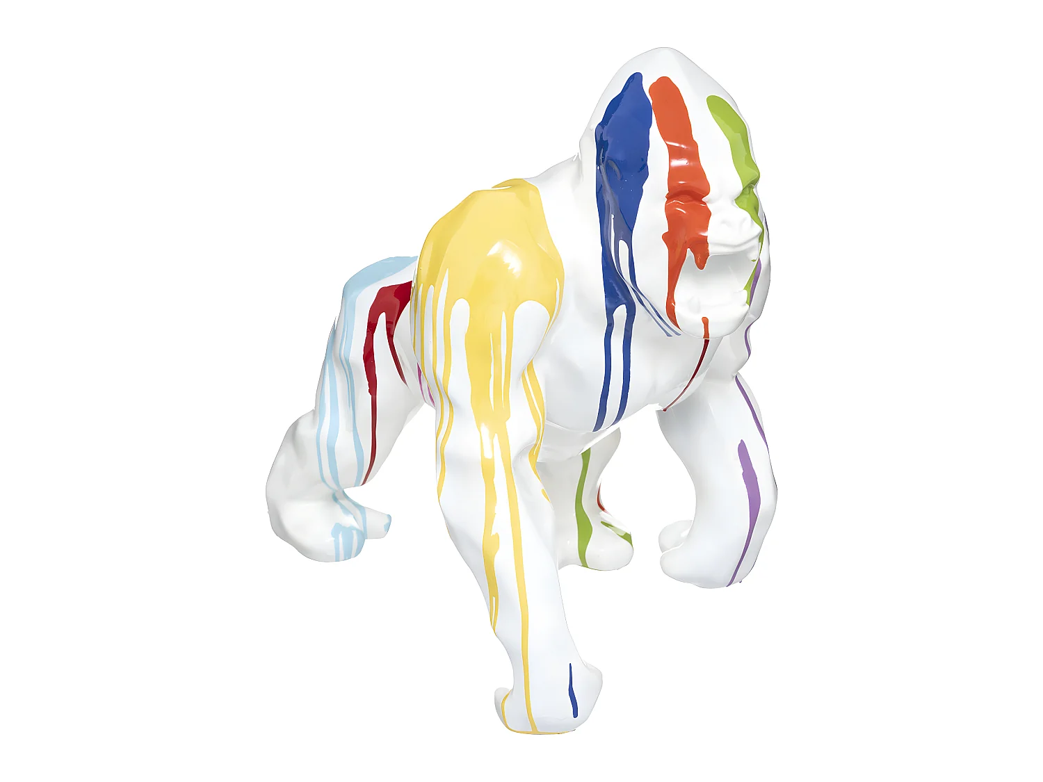 Statuette Gorille Déco "Trash" 45cm Blanc