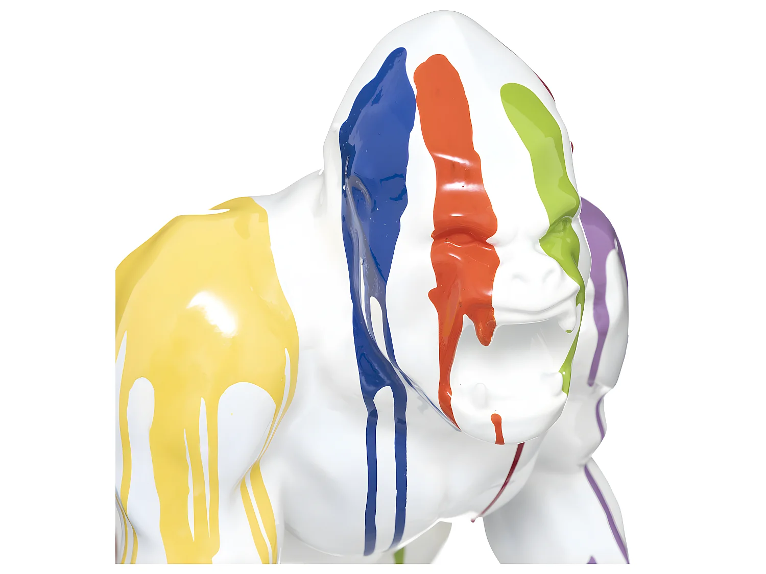 Statuette Gorille Déco "Trash" 45cm Blanc