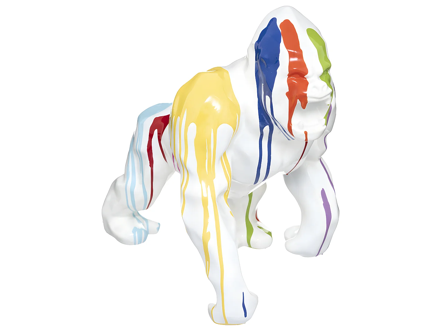 Statuette Gorille Déco "Trash" 45cm Blanc