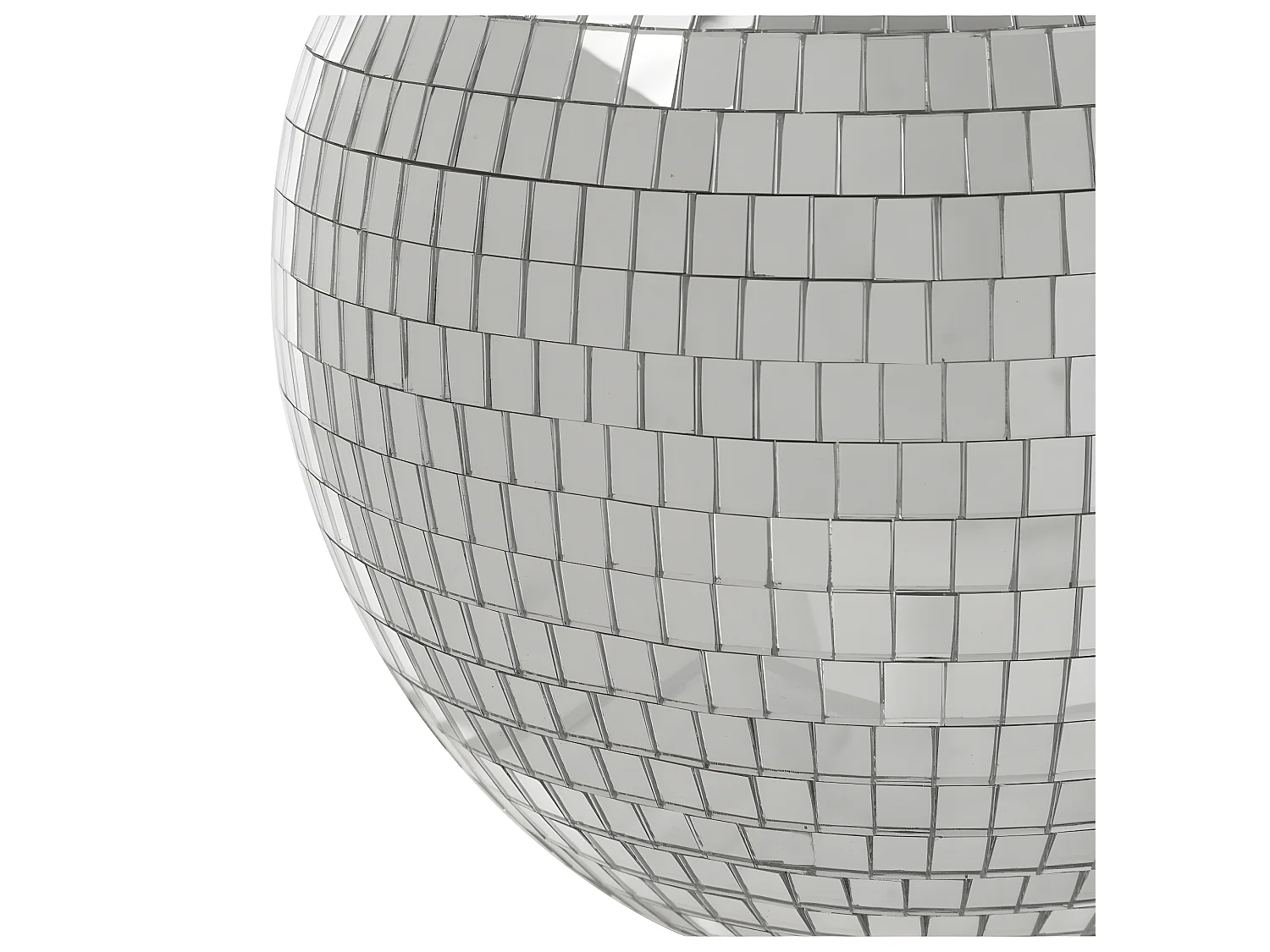 Pomme décorative en Verre argenté miroir style Disco D. 19,5 x H. 19,8 cm