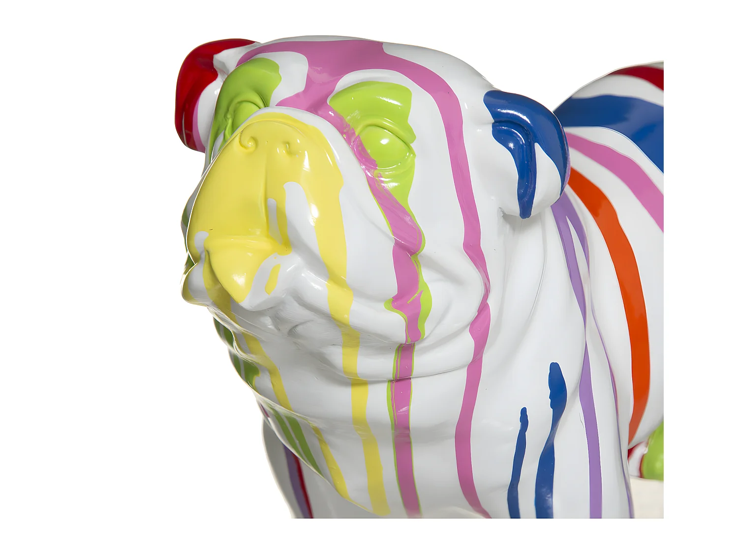 Statuette Déco "Chien Peint" 25cm Blanc