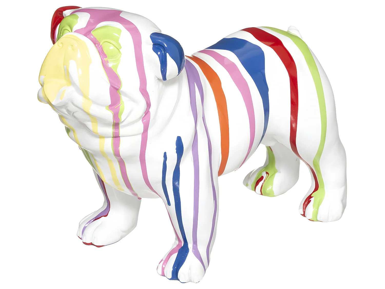 Statuette Déco "Chien Peint" 25cm Blanc