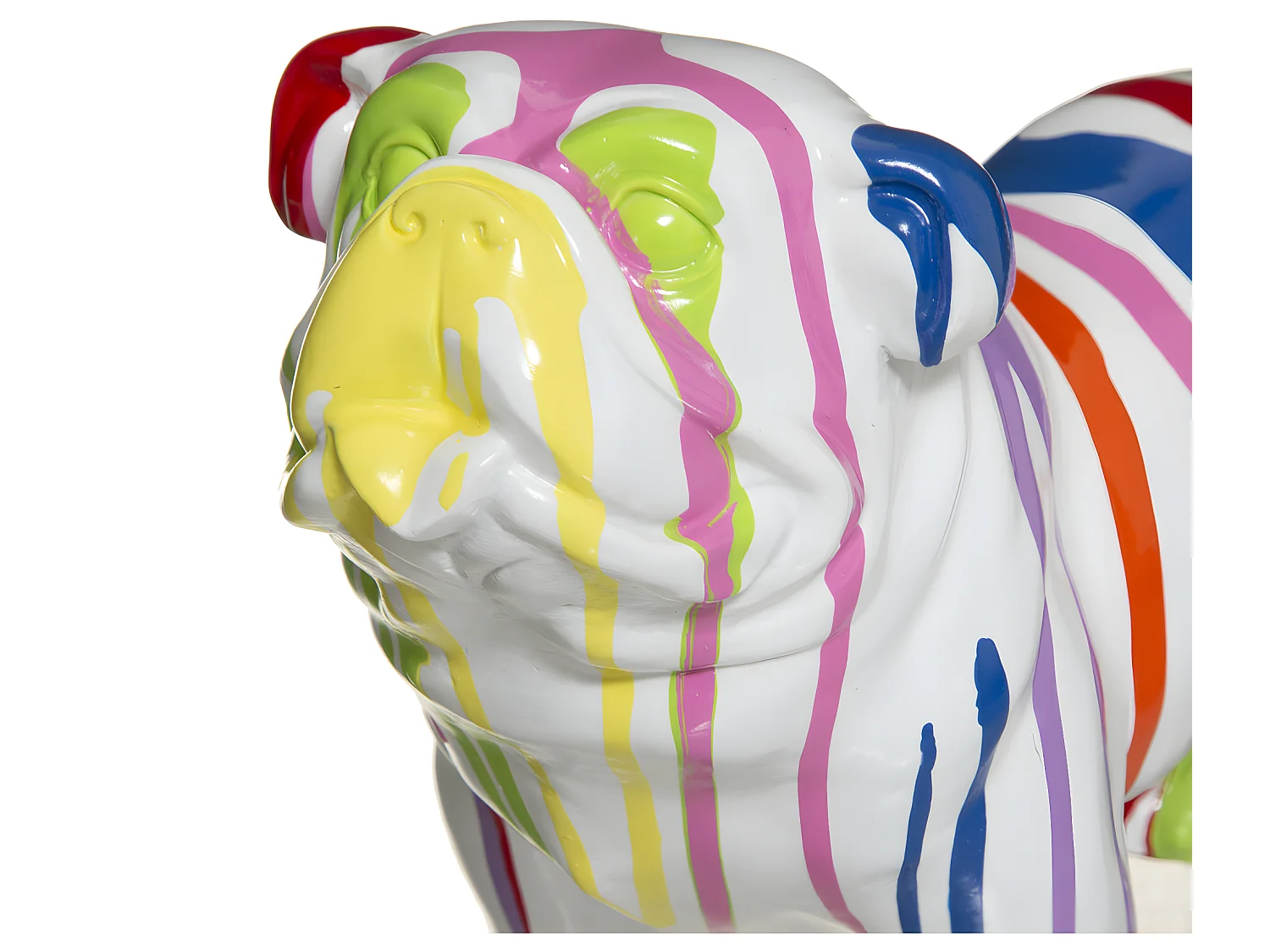 Statuette Déco "Chien Peint" 25cm Blanc