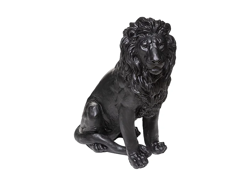 Statuette Déco "Lion en Résine" 80cm Noir
