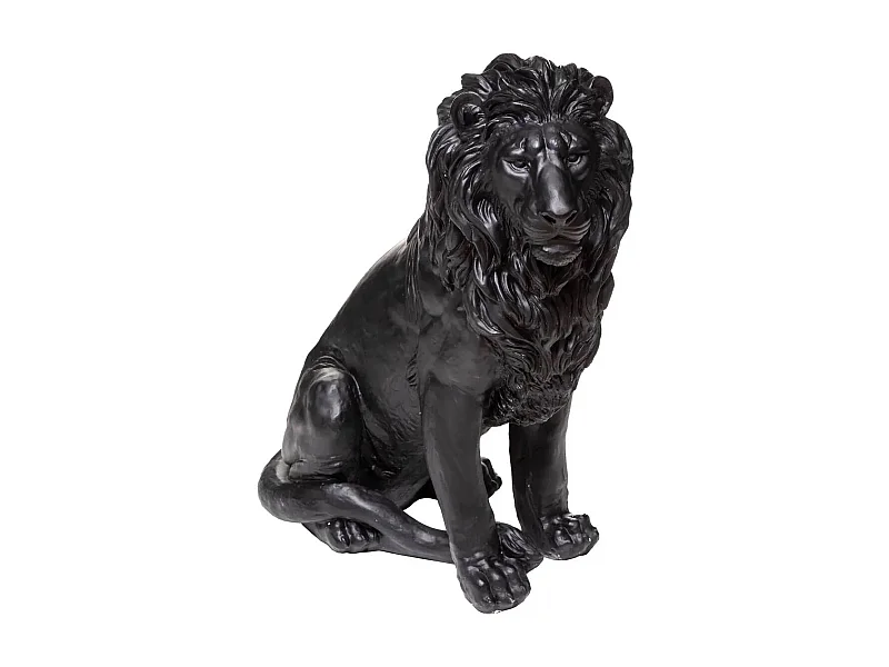 Statuette Déco "Lion en Résine" 80cm Noir