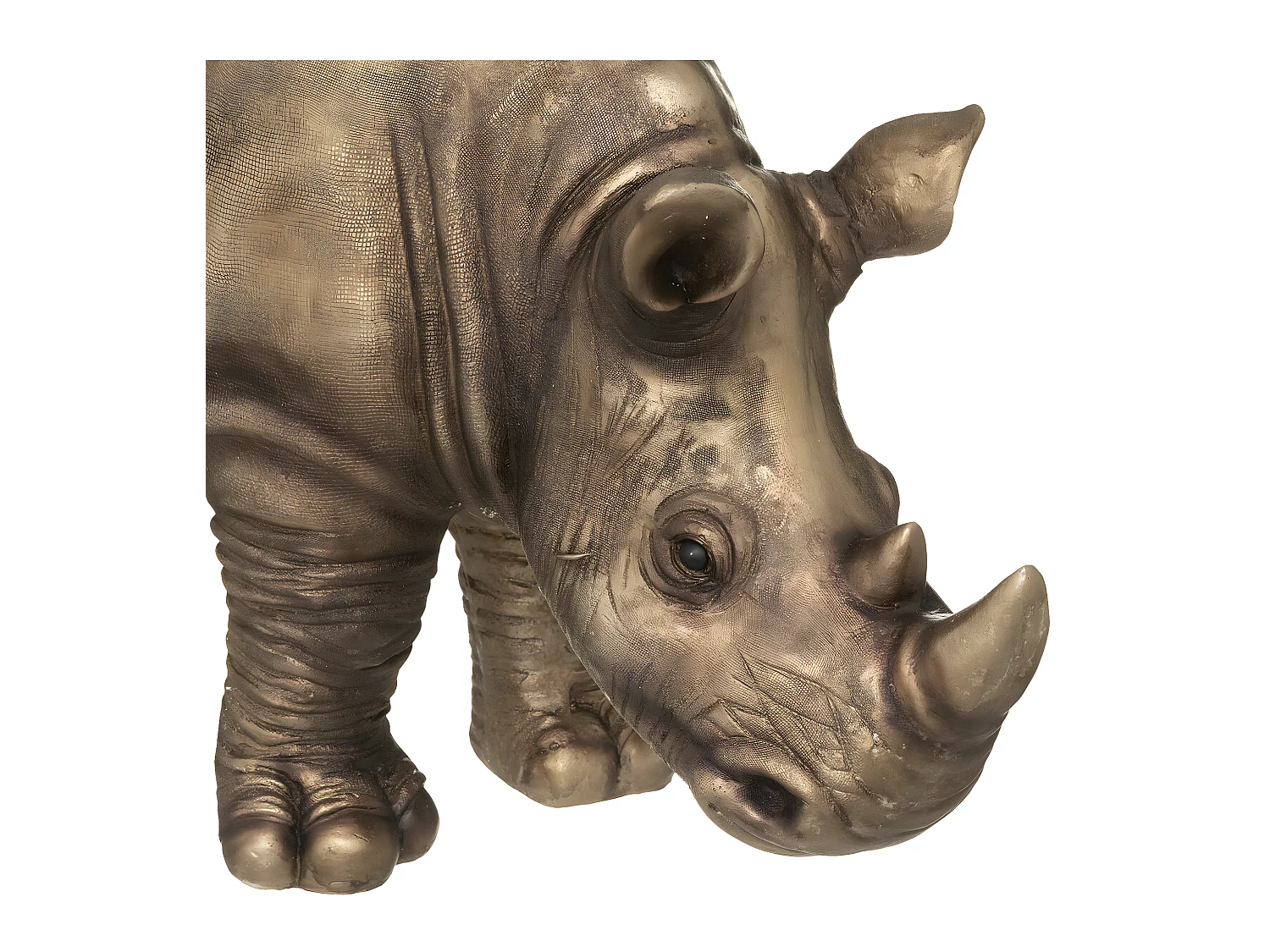 Statuette Déco "Rhinocéros" 86cm Or