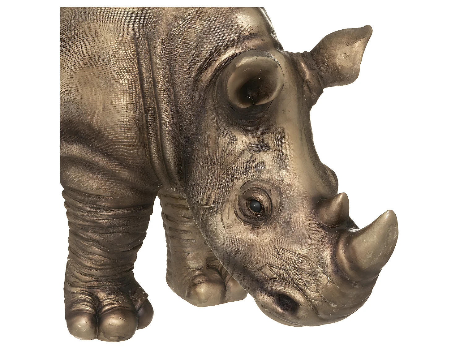 Statuette Déco "Rhinocéros" 86cm Or