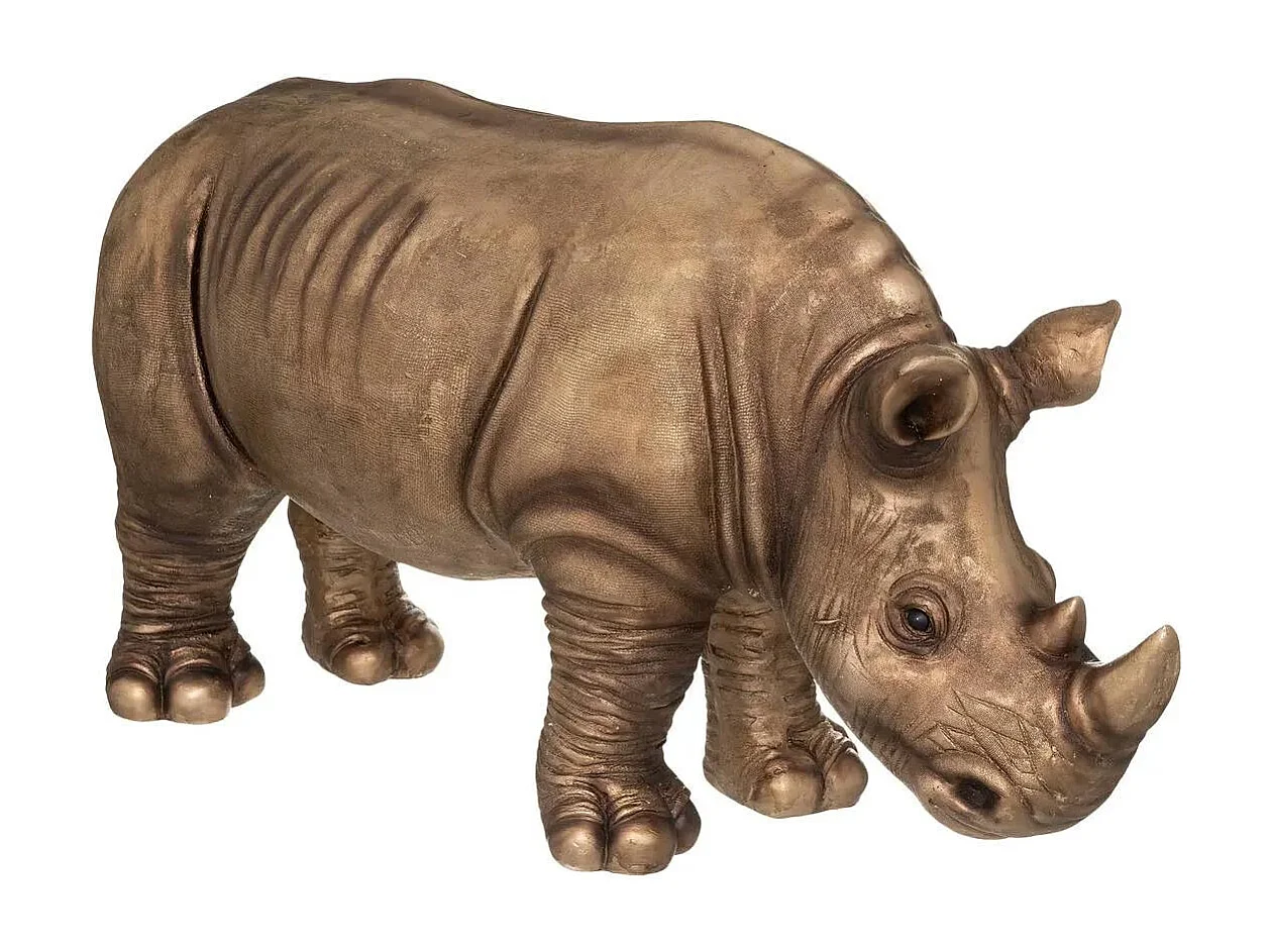 Statuette Déco "Rhinocéros" 86cm Or