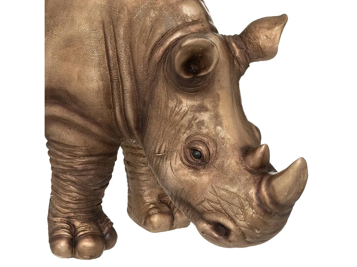 Statuette Déco "Rhinocéros" 86cm Or