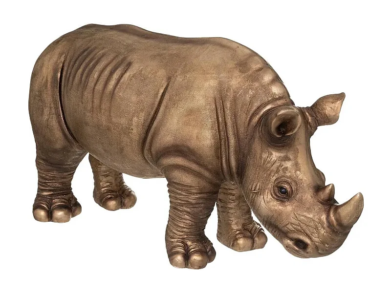 Statuette Déco "Rhinocéros" 86cm Or