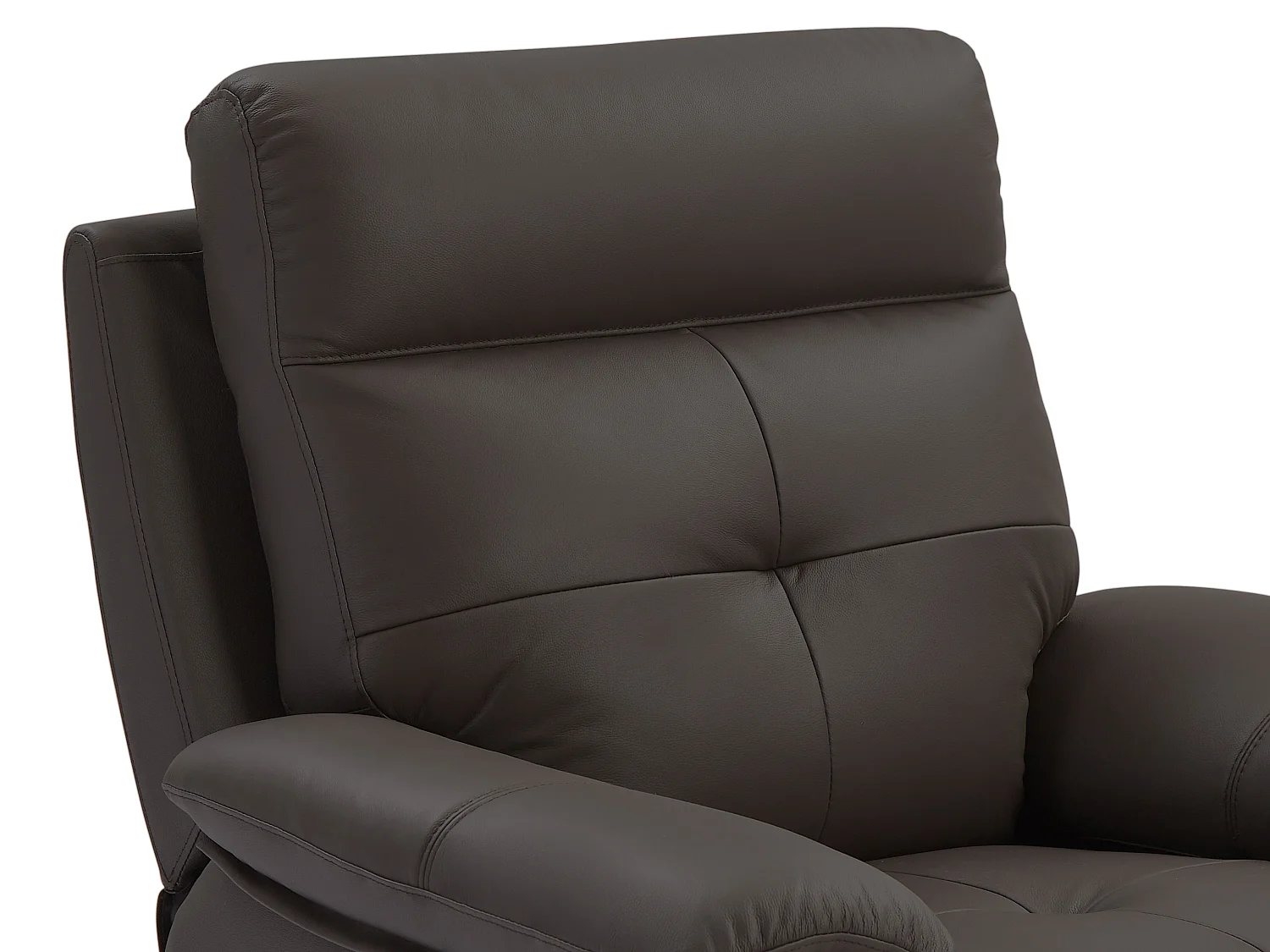 Canapé 3 places et fauteuil relax en cuir marron VINETA