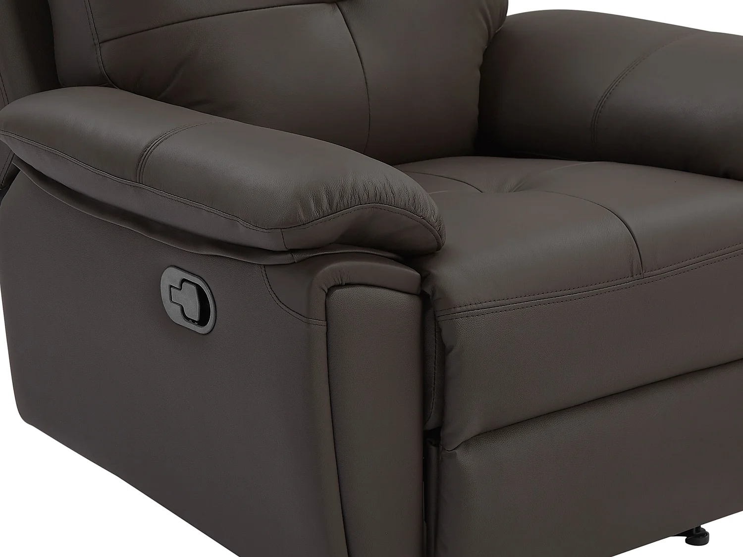 Canapé 3 places et fauteuil relax en cuir marron VINETA