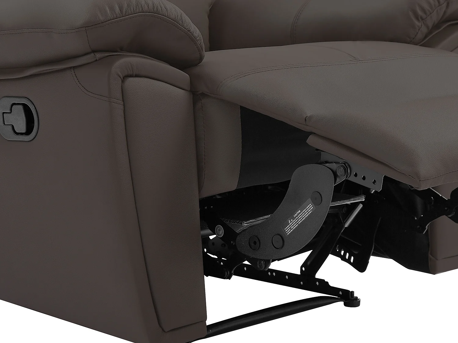 Canapé 3 places et fauteuil relax en cuir marron VINETA