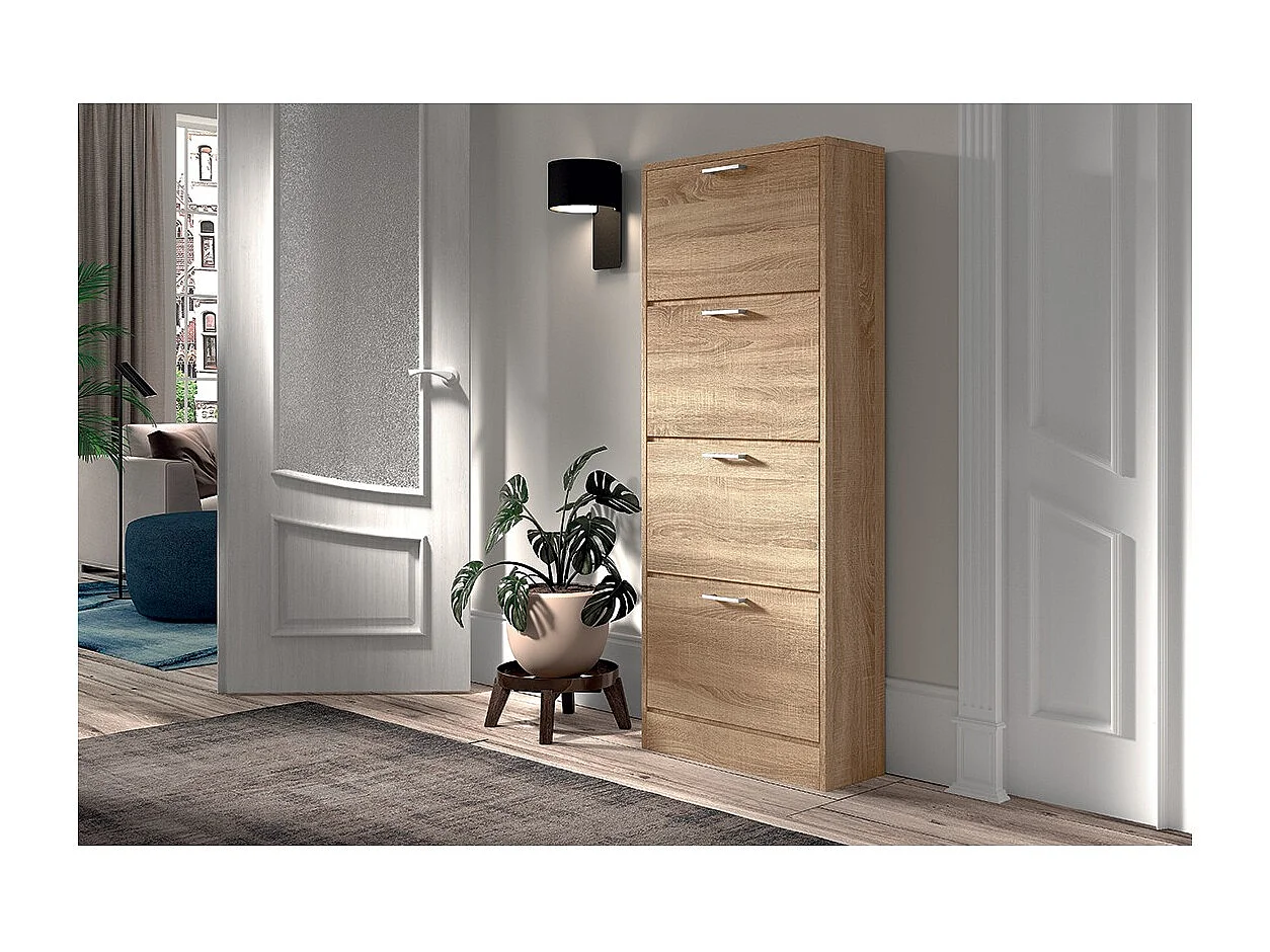 Meuble à chaussures vertical ERA – 4 tiroirs – Chêne sonoma