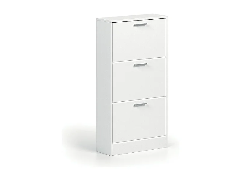 Meuble à chaussures vertical ERA – 3 tiroirs – Blanc brillant