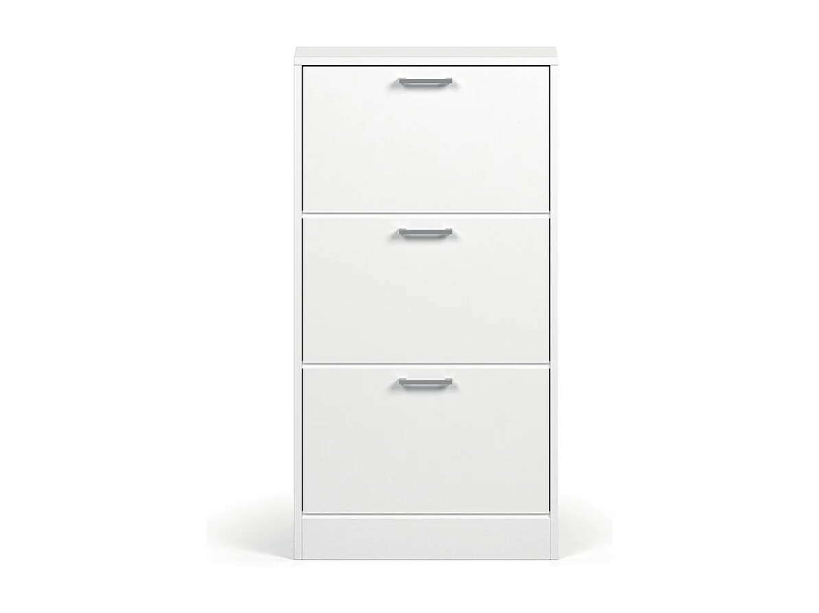 Meuble à chaussures vertical ERA – 3 tiroirs – Blanc brillant