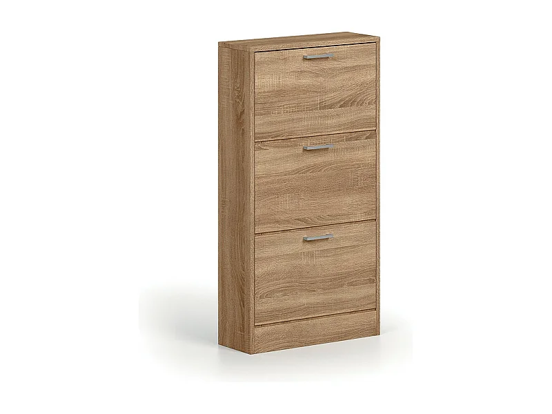 Mobile portascarpe verticale ERA, 3 cassetti colore rovere sonoma