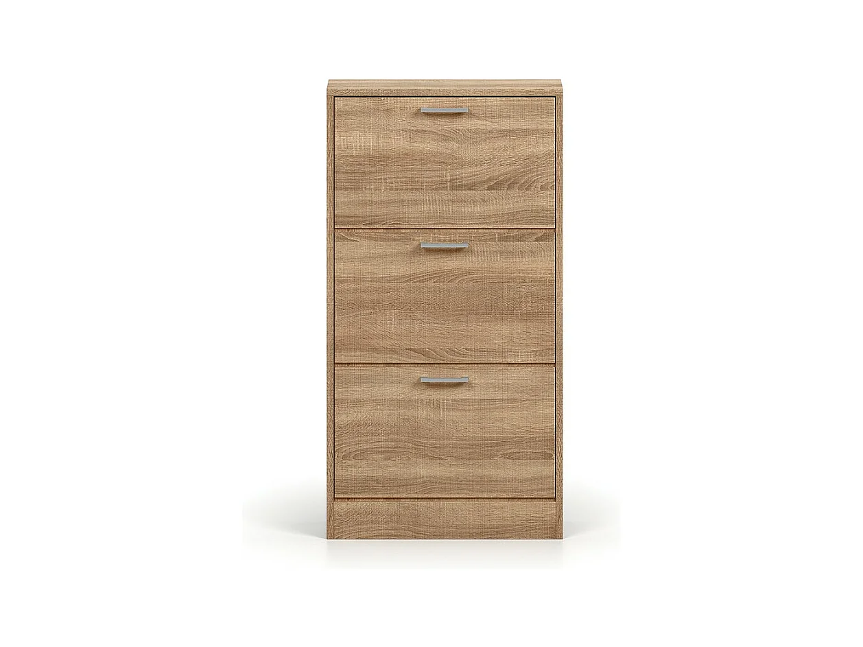 Verticale schoenenkast ERA, 3 lades in sonoma eiken kleur