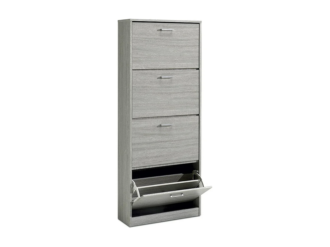 Verticale schoenenkast ERA, 4 laden in grijs eiken kleur