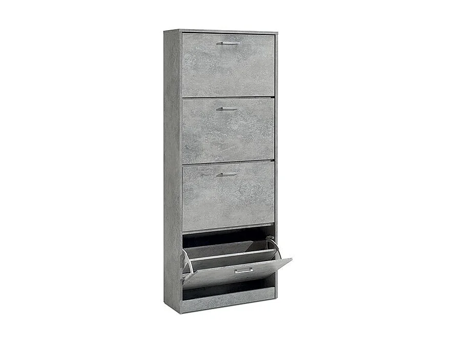 Verticale schoenenkast ERA, 4 lades in betongrijs kleur