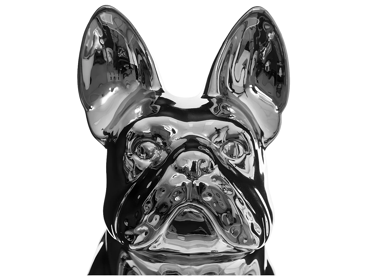 Statuette Déco "Bulldog" 22cm Argent