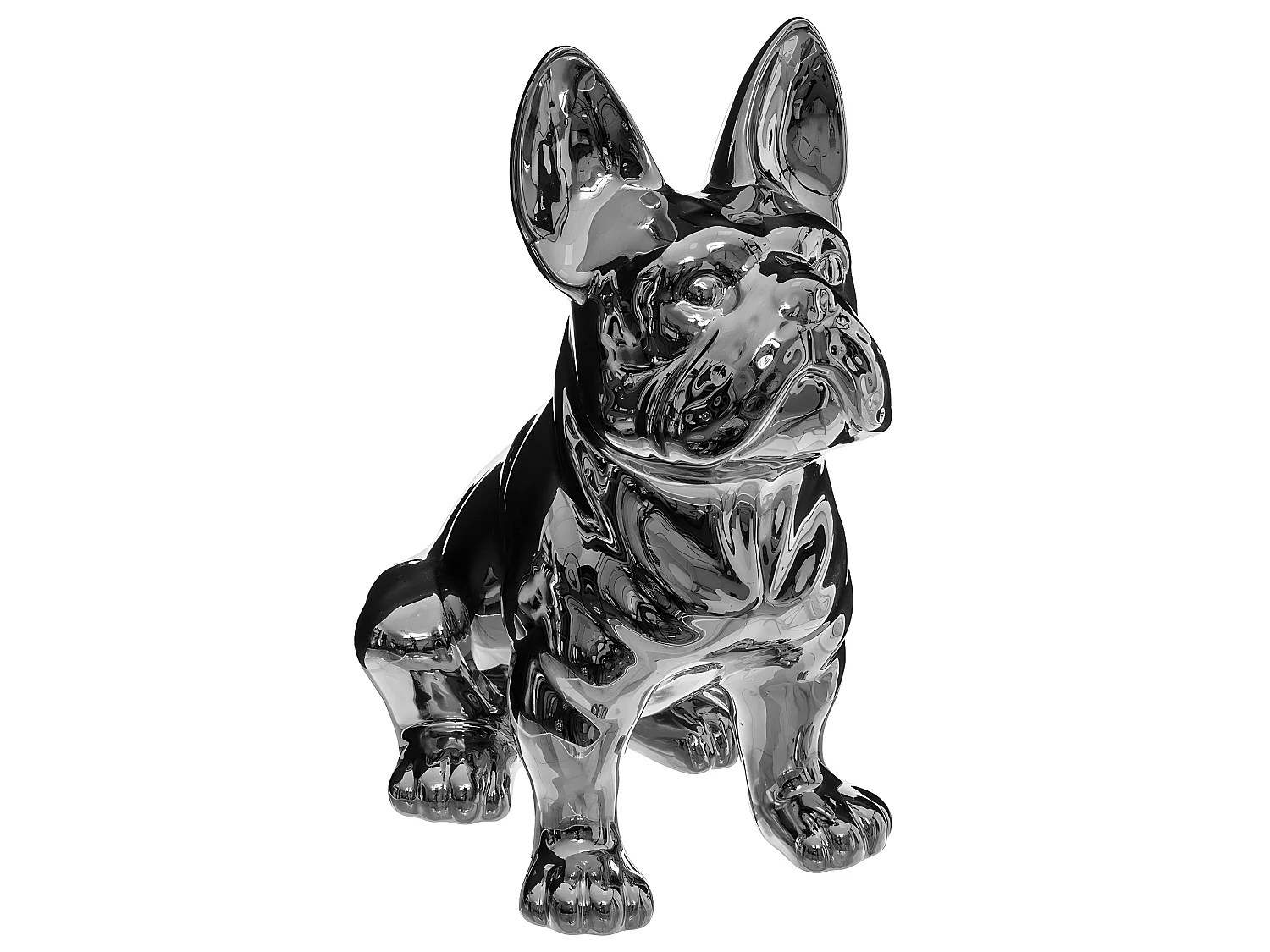 Statuette Déco "Bulldog" 22cm Argent