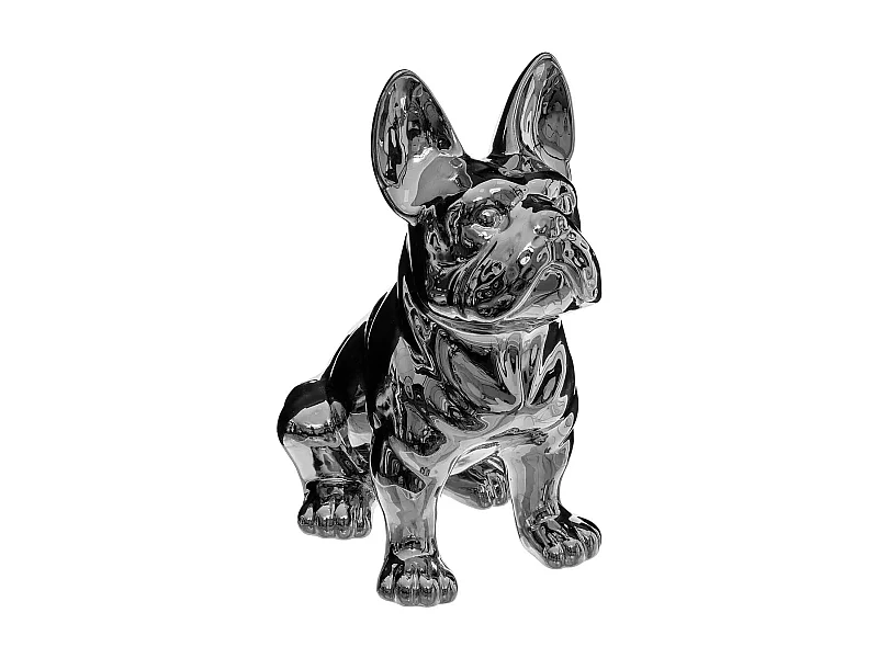 Statuette Déco "Bulldog" 22cm Argent