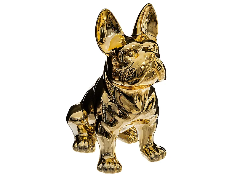 Statuette Déco Design "Bulldog" 22cm Or