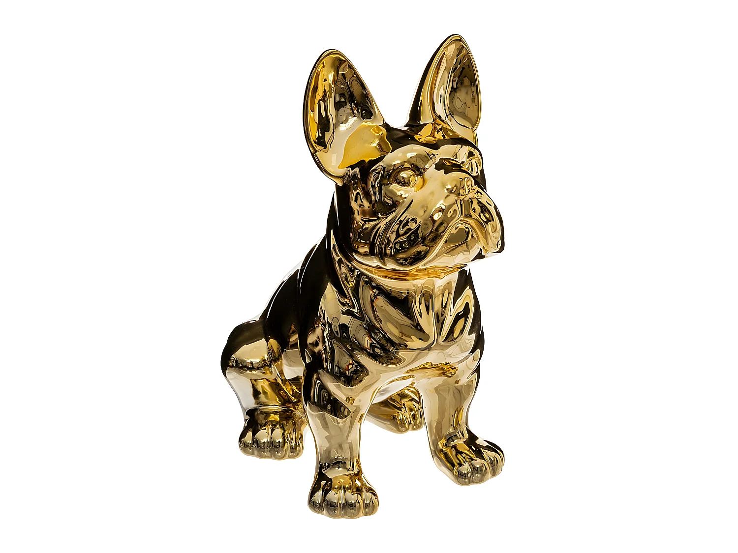 Statuette Déco Design "Bulldog" 22cm Or