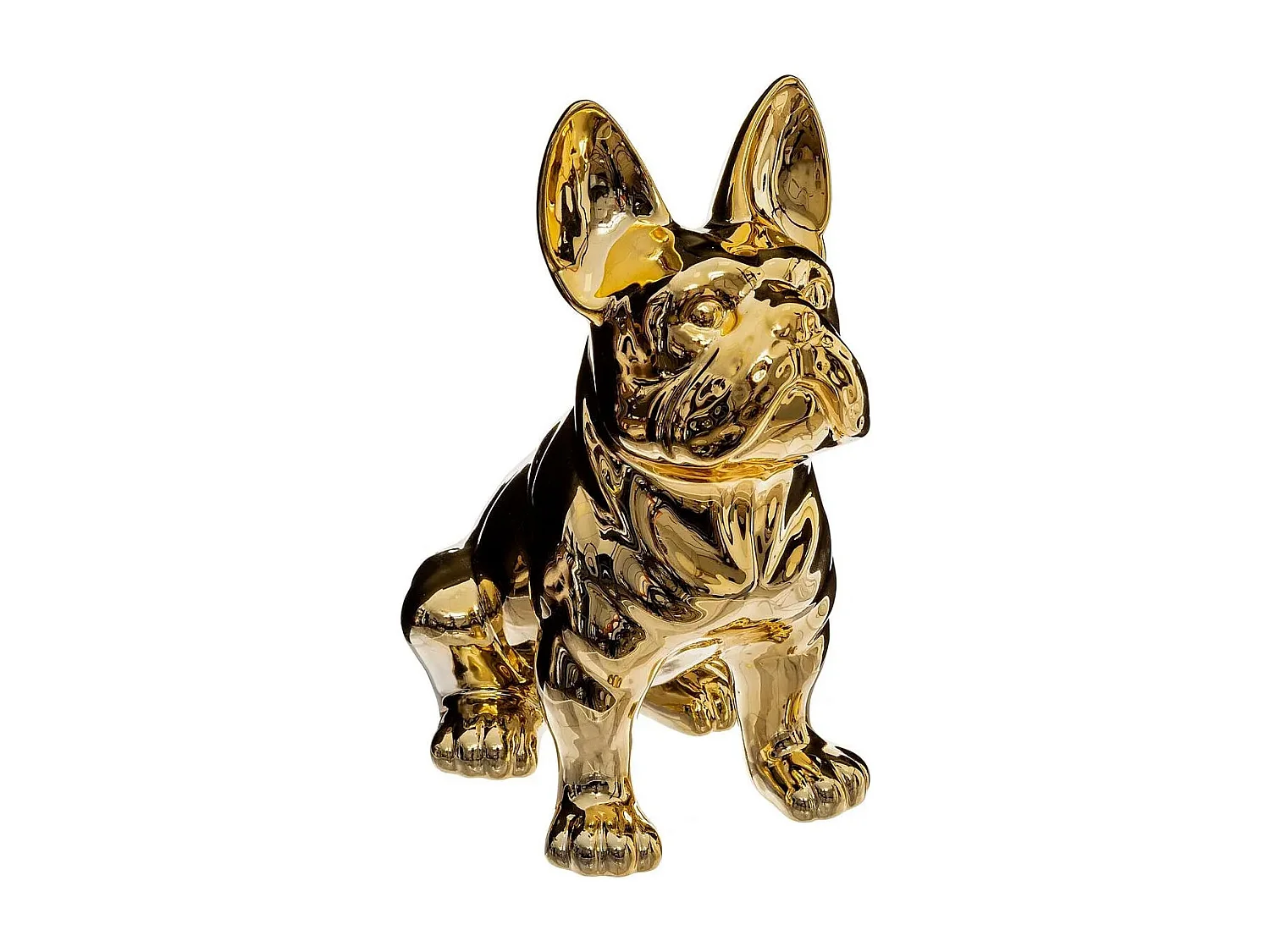 Statuette Déco Design "Bulldog" 22cm Or