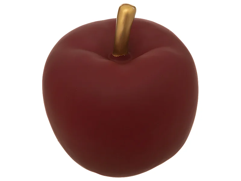 Pomme décorative en Céramique Rouge  D. 12,5 x H. 13 cm