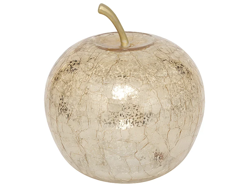 Pomme déco Lumineuse à LED en verre craquelé D. 15,7 x H. 18,5 cm