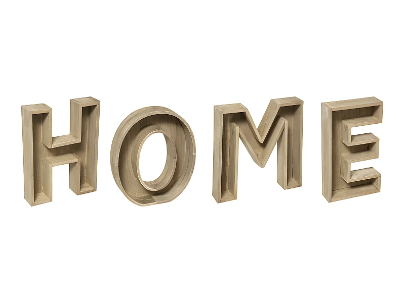 Mot Déco à Poser "Home" 83cm Beige