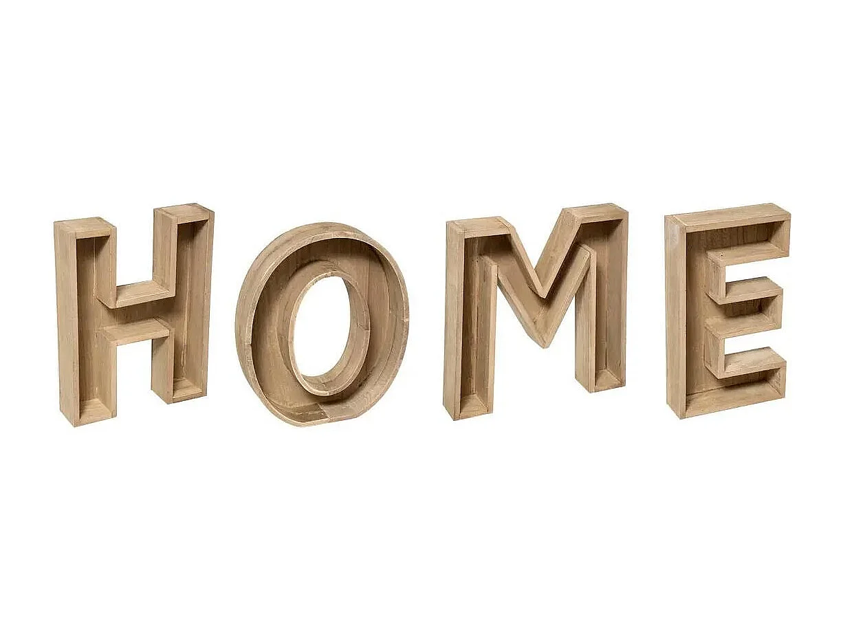 Mot Déco à Poser "Home" 83cm Beige