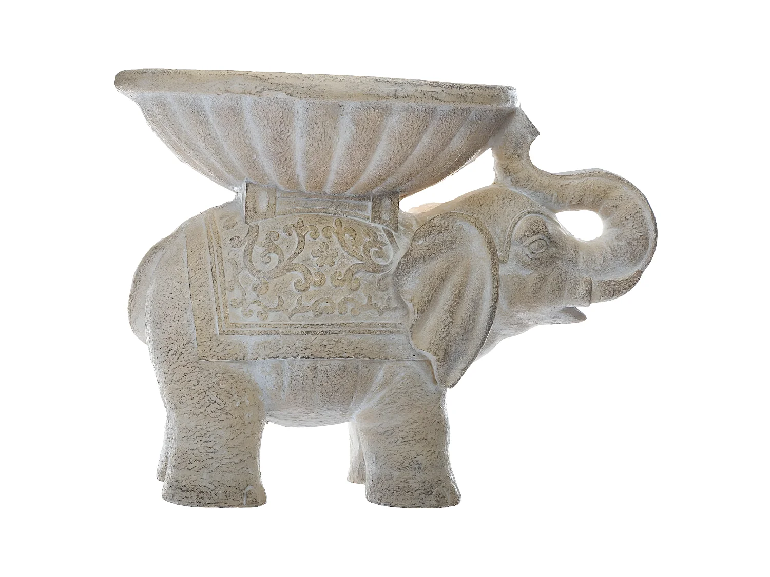 Statuette Déco "Éléphant" 38cm Blanc
