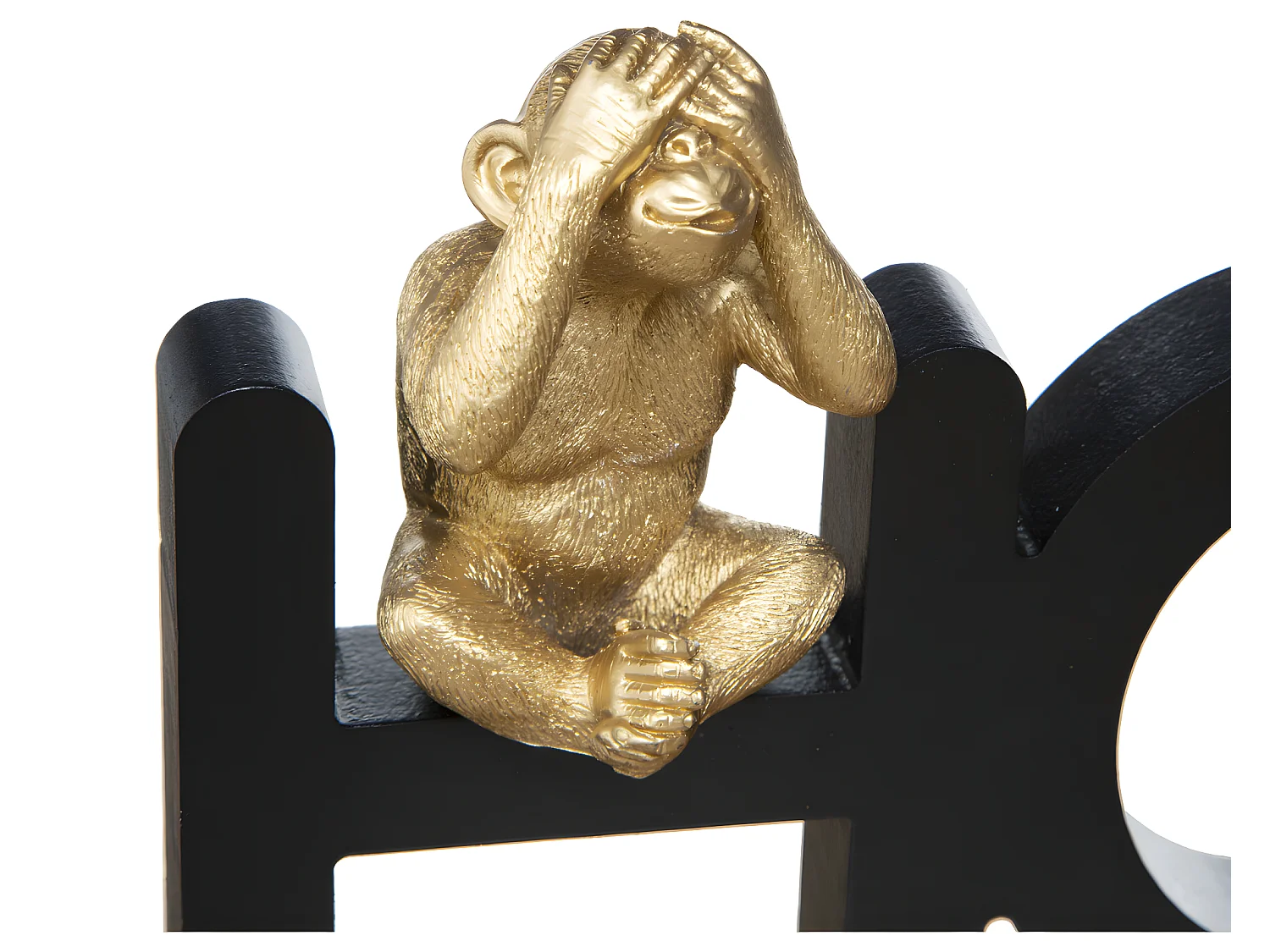 Mot à Poser Déco "Home Singe" 37cm Noir & Or