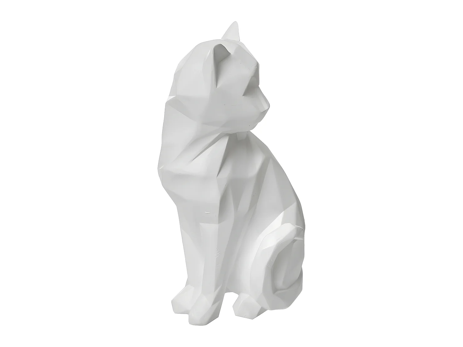 Objet déco Chat Origami Blanc en résine H 20.5 cm