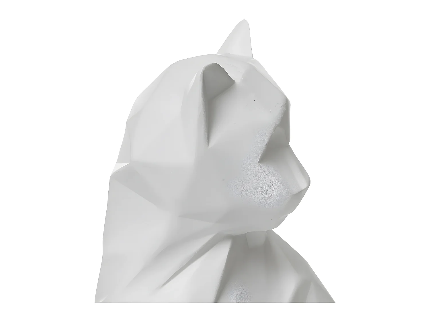 Objet déco Chat Origami Blanc en résine H 20.5 cm