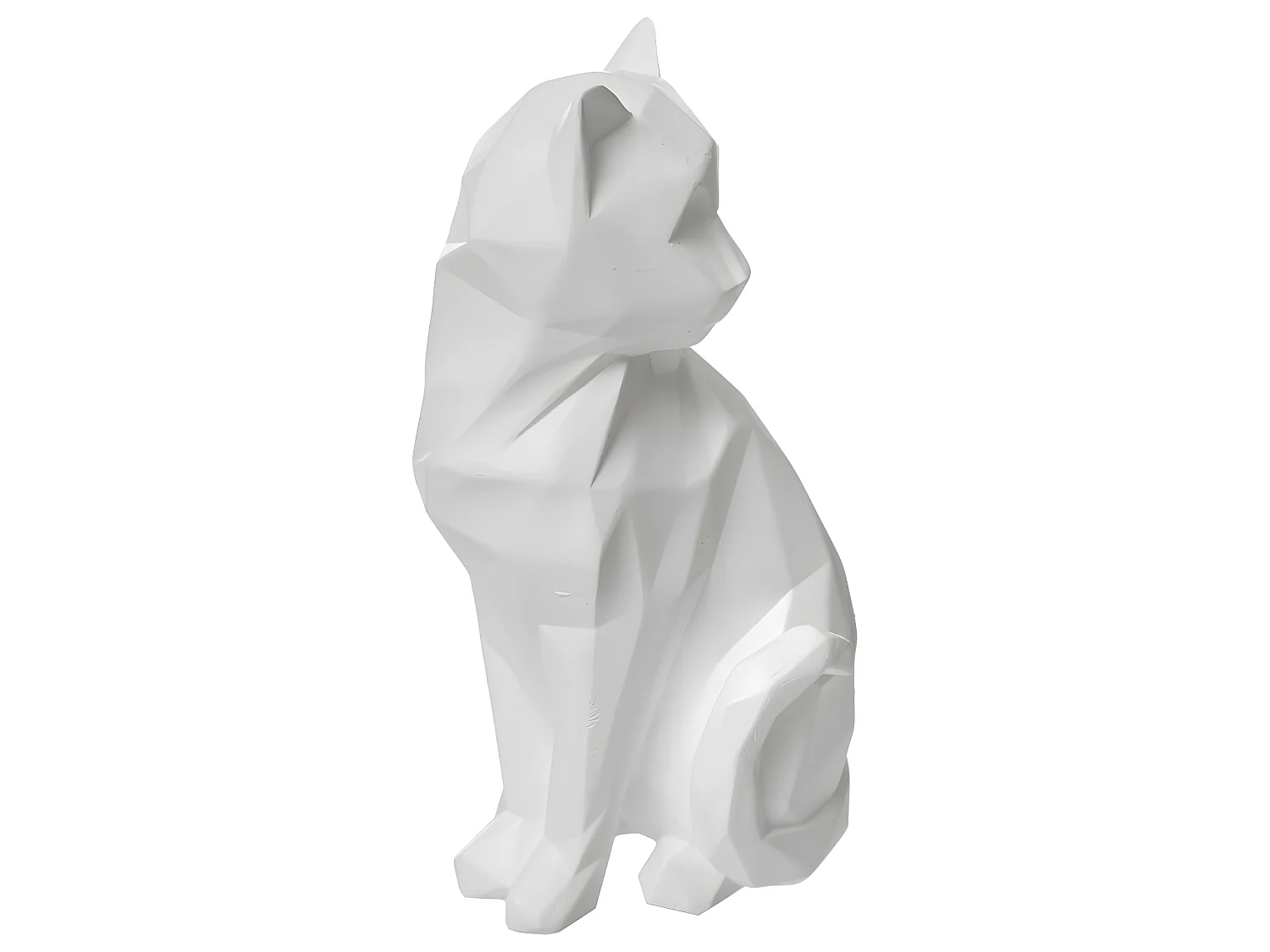 Objet déco Chat Origami Blanc en résine H 20.5 cm